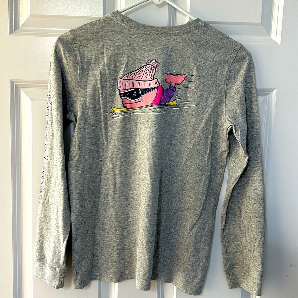 Vineyard Vines Girls Snowboard Long Sleeve Pocket Tee